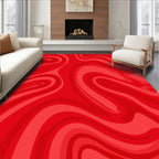 Crimson Swirl Abstract Pattern Rug