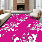 Bright Pink Floral Vine Style Rug