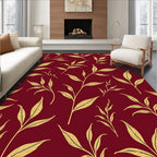 Elegant Gold Leaf Pattern Rug