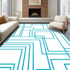Bold Geometric Maze Pattern Rug