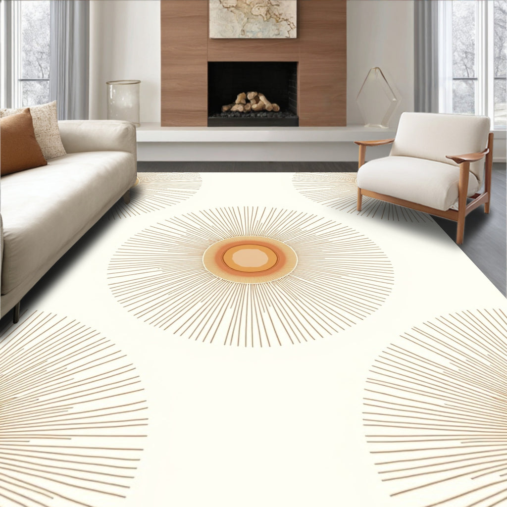 Minimalist Sun Burst Pattern Rug