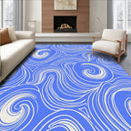 Blue Swirls Abstract Pattern Rug