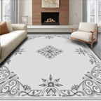 Elegant Scrollwork Floral Starburst Pattern Rug