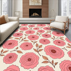 Delicate Rose Floral Pattern Rug