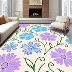 Floral Vine Pattern With Daisy Flowers Rug