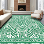 Green Intricate Sunburst Pattern Rug