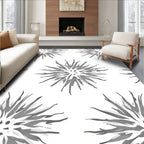 Gray Starburst Pattern Graphic Rug