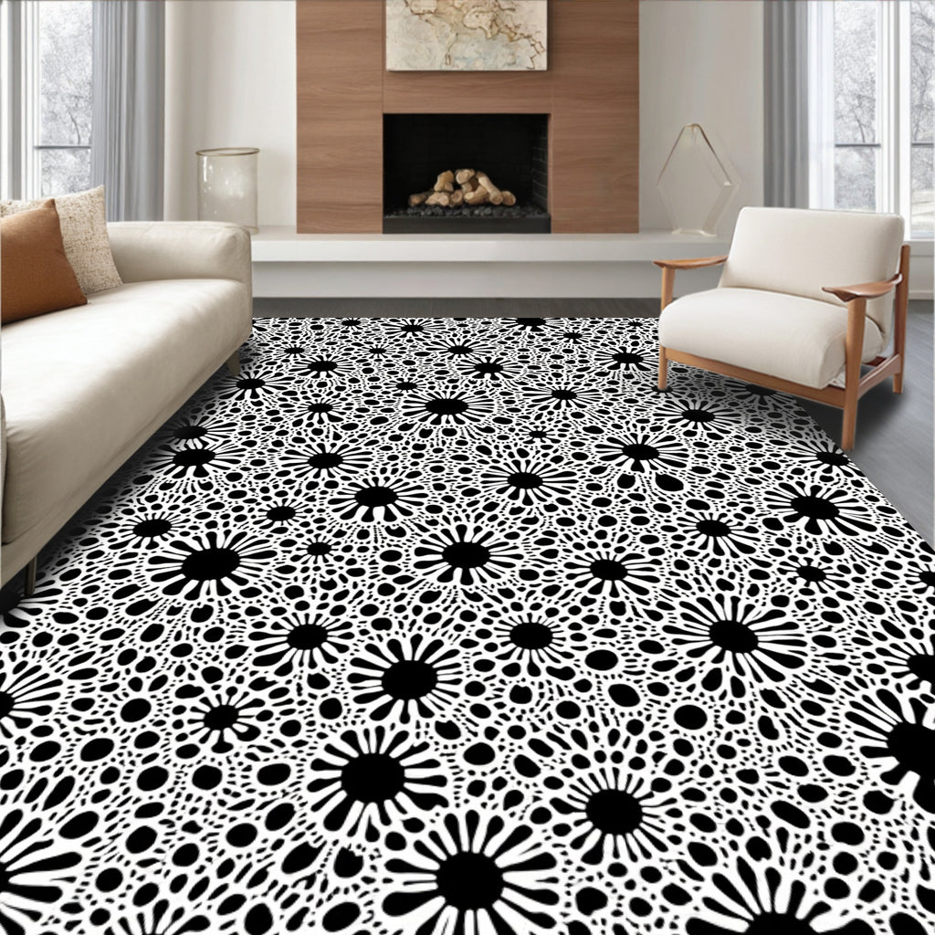 Scattered Floral Lace Pattern Rug