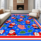 Jolly Santa Claus Candy Cane Holiday Rug