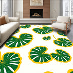 Tropical Green Yellow Leafy Foliage Rug