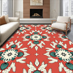 Coral Floral Starburst Pattern Rug