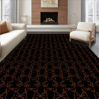 Dark Geometric Lattice Style Pattern Rug