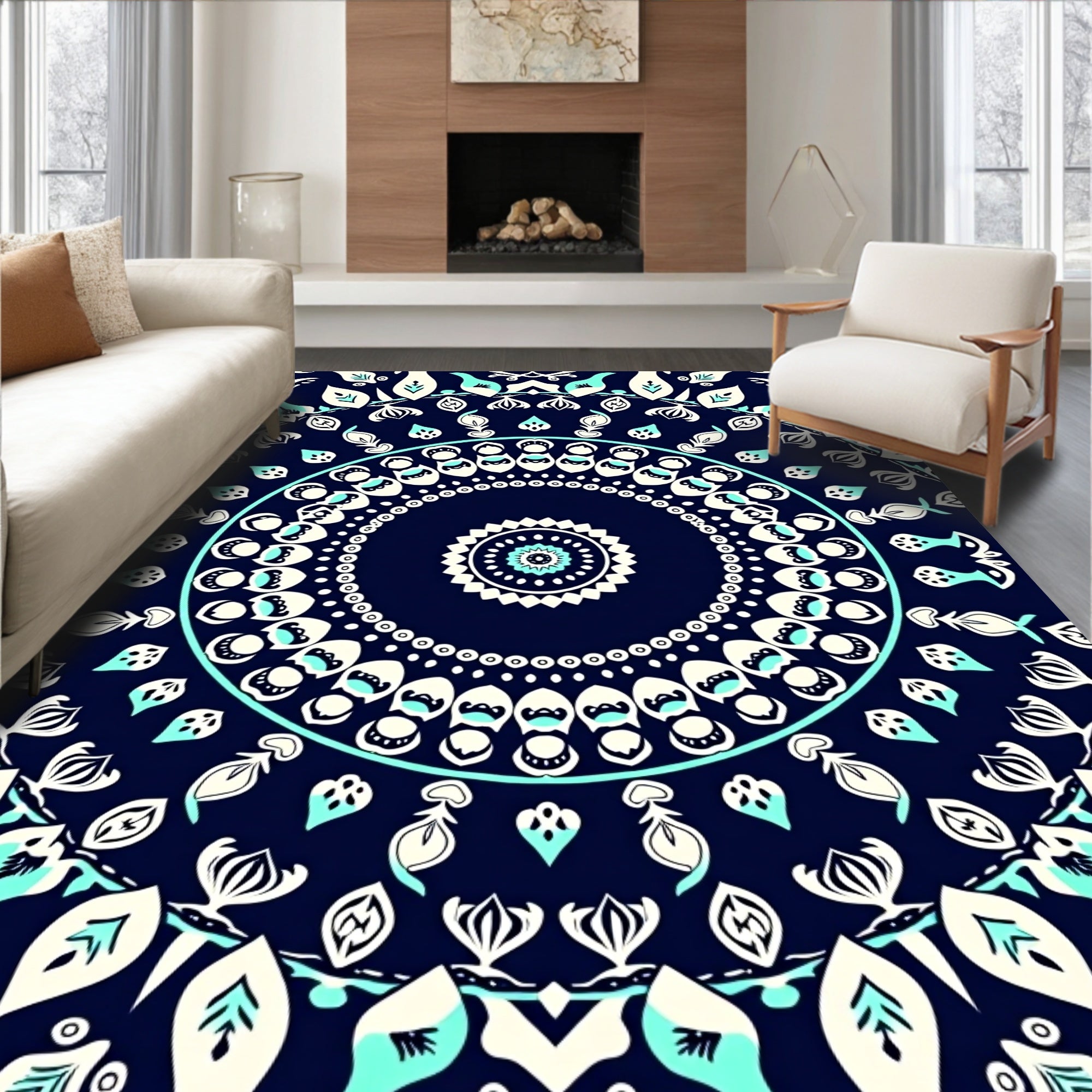 Mandala Lace Inspired Pattern Rug