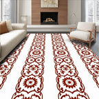Rustic Floral Stripe Damask Design Rug