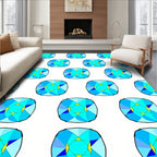 Geometric Faceted Blue Gemstone Pattern Rug