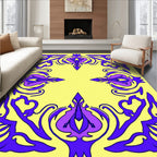 Elegant Purple Swirl Border Design Rug