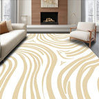 Abstract Wavy Beige Pattern Rug