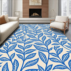 Blue Leafy Vine Pattern Rug