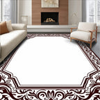 Ornate Floral Decorative Border Design Rug