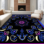 Abstract Floral Neon Border Rug