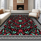 Intricate Floral Mandala Pattern Rug