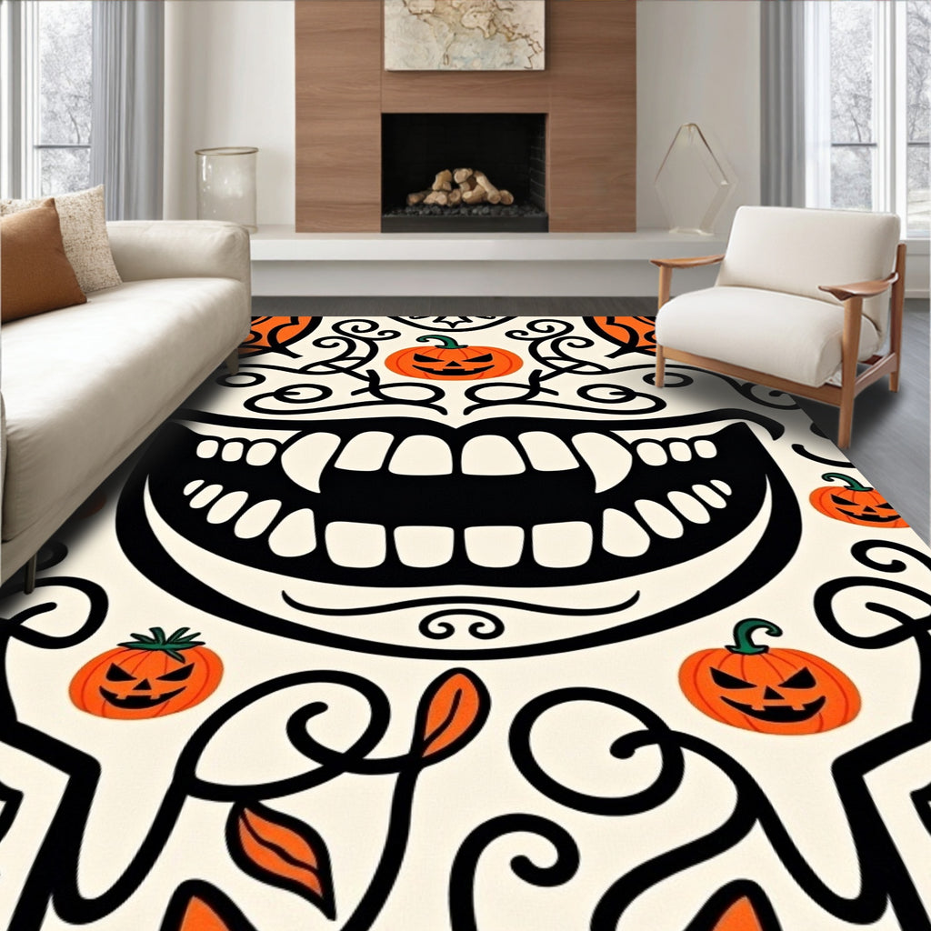Spooky Jack o Lantern Smile Rug