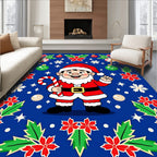 Happy Santa Claus Festive Pattern Rug