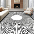 Radial Sunburst Line Art Design Rug