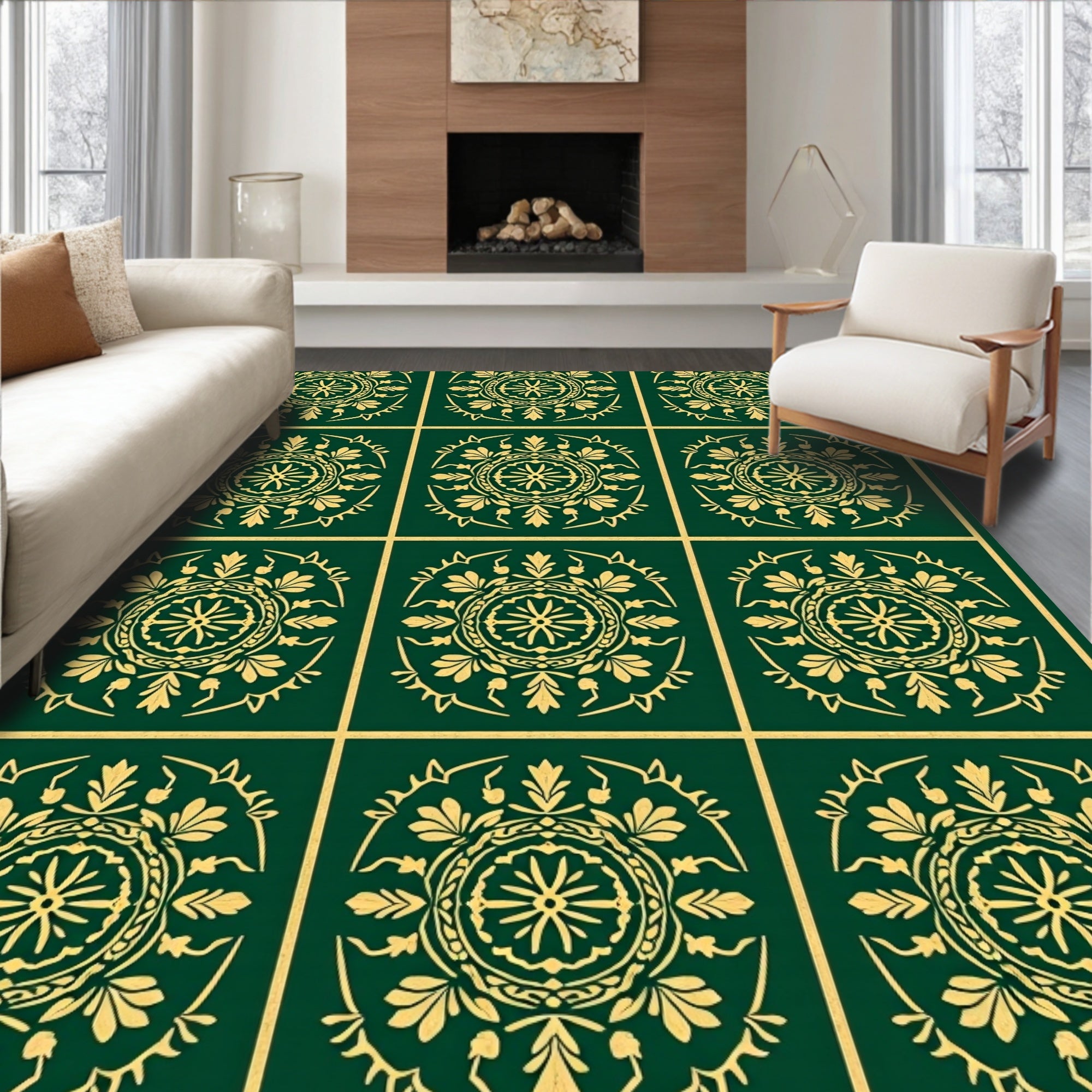 Classic Medallion Floral Pattern Rug