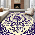 Intricate Violet Floral Mandalas Rug