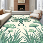 Magical Moth and Mushroom Garden Art Rug