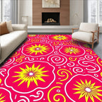 Bright Sunburst Swirls Pattern Rug