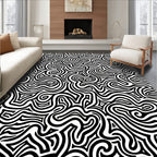 Abstract Swirling Maze Pattern Rug