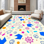 Playful Abstract Shapes Dots Rug