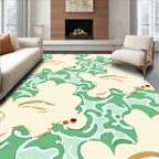Creamy White And Green Cloud Pattern Rug