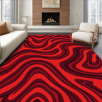 Crimson Swirl Marble Pattern Rug