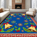 Festive Bells and Snowflake Pattern Rug