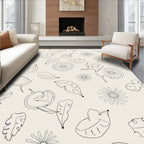 Delicate Floral Outline Pattern Rug