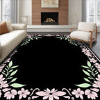 Elegant Floral Scroll Pattern Rug