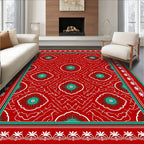 Bold Red Floral Intricate Pattern Rug