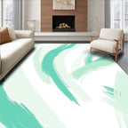 Abstract Aqua Brush Stroke Pattern Rug