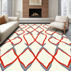 Crimson Slate Lattice Pattern Rug