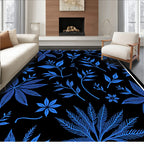 Electric Blue Botanical Branch Array Rug