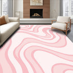 Abstract Pink Swirl Pattern Rug