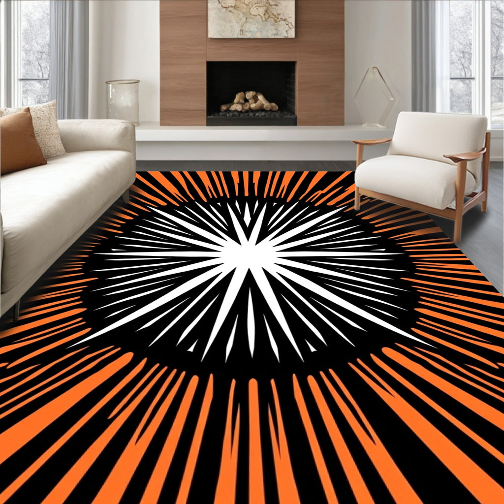 Bold Radiating Starburst Pattern Rug