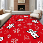 Winter Fun Snowman Snowflake Pattern Rug