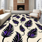 Feather Pattern With Purple Accents Rug