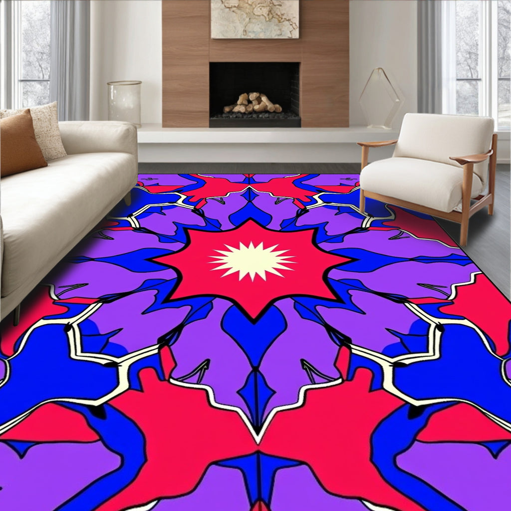 Vibrant Floral Mandala Design Rug