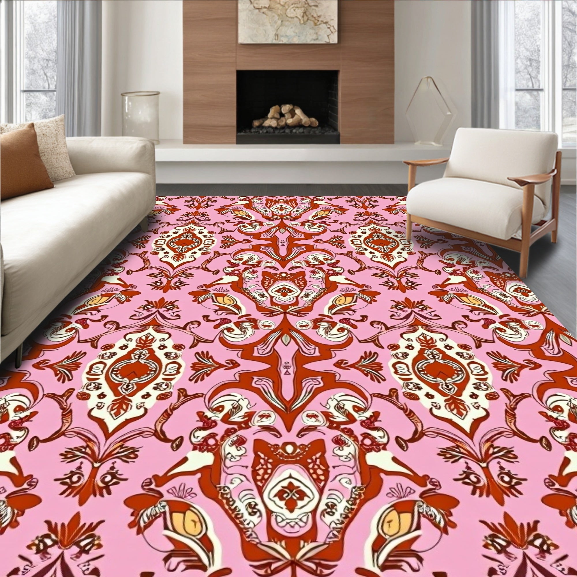 Vintage Paisley Floral Pattern Rug