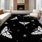 Whimsical Moth Starry Night Pattern Rug